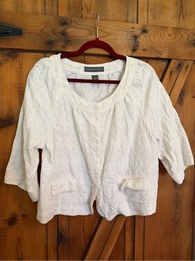 Josephine Chaus Cream Eyelet 100% Line Jacket
